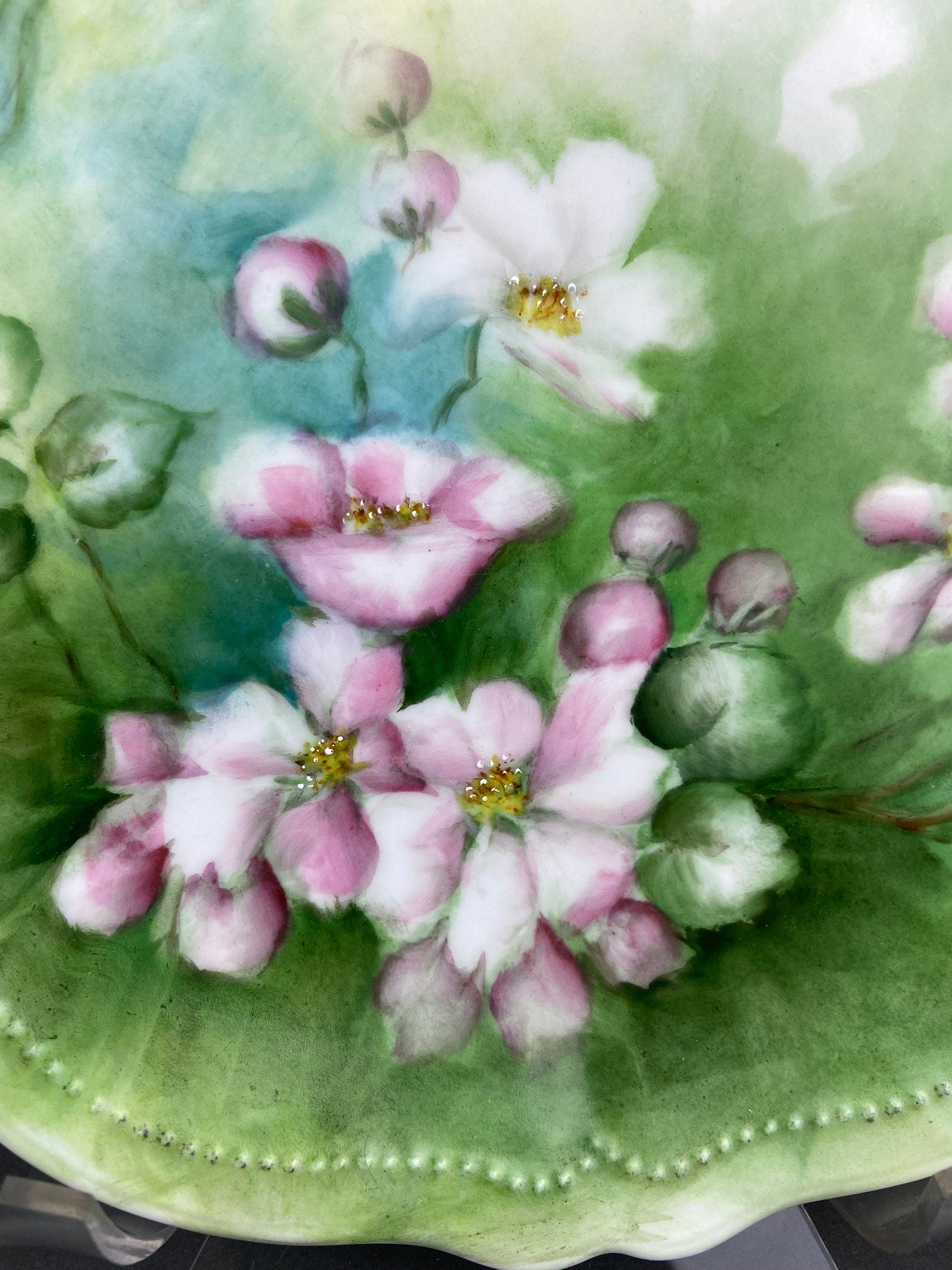 Royal Austria Decorative Plate: Hand-Painted Tea Roses, Fine Bone China - Tampa Home & Garden Store