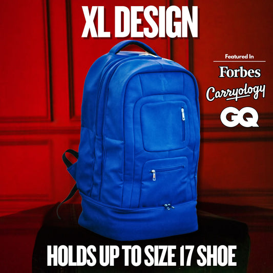 Royal Blue Leather Carryon Bag (XL Design) *Holds Size 17 - Tampa Home & Garden Store