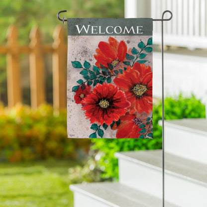 Royal Red Poppy Suede Garden Flag - Tampa Home & Garden Store