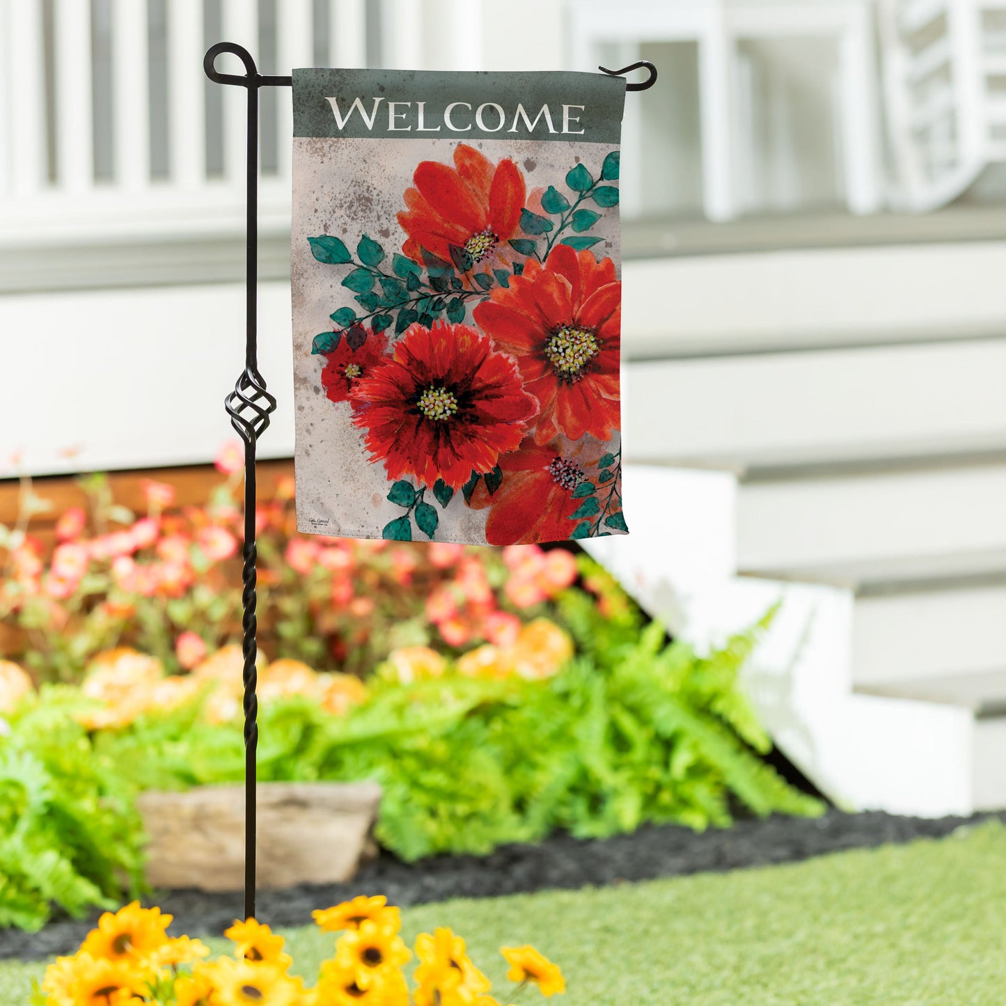 Royal Red Poppy Suede Garden Flag - Tampa Home & Garden Store