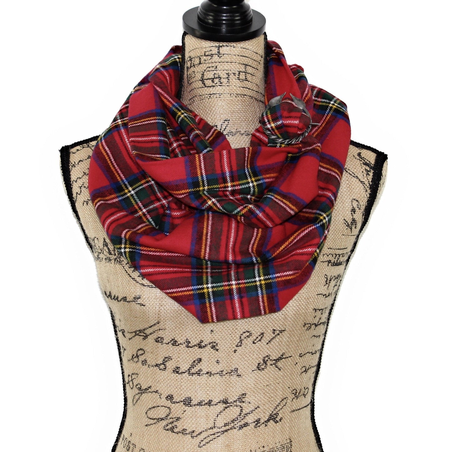 Royal Stewart Tartan Flannel Plaid Infinity or Blanket Scarf - Tampa Home & Garden Store
