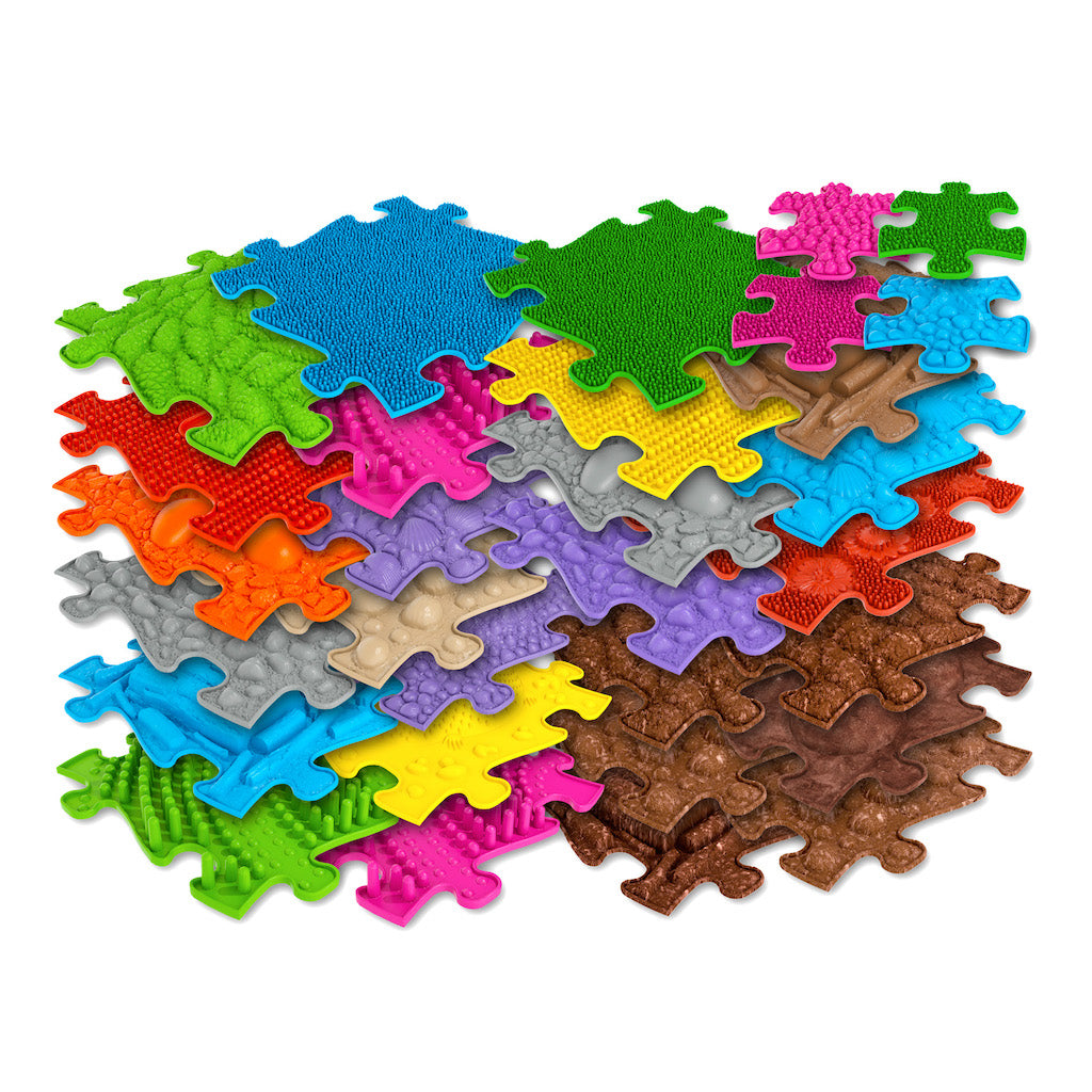 Royal Sensory Playmat Set interlocking puzzle mats in rainbow colors with textures by TINNITOTS on Tampa Home & Garden Store