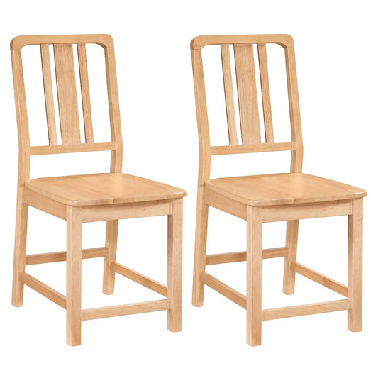 Rubber wood dining chairs set of 2 with hollowed backrest in natural finish DirectDeals on Tampa Home & Garden Store