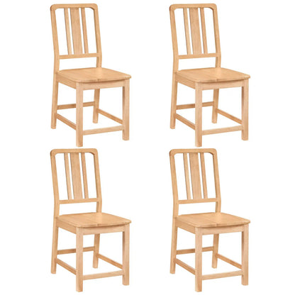 Rubber Wood Dining Chairs Set Hollowed Back
