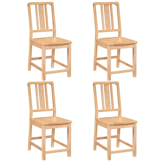 Rubber wood dining chairs set of 4 with hollowed backrest in natural finish DirectDeals on Tampa Home & Garden Store