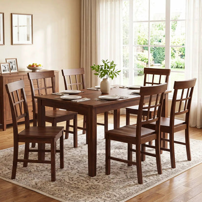 Rubber Wood Dining Chairs Set of 2 with High Back