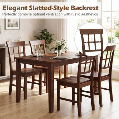 Rubber Wood Dining Chairs Set Of 4 With High Back