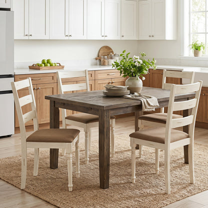 Dining chairs set of 4 with padded linen seats and slatted backs, DirectDeals on Tampa Home & Garden Store