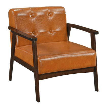 Rubber Wood Frame Accent Chair with Armrest for Living Room