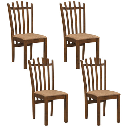 Rubber wood dining chairs set of 4 with cushioned seats, brown finish, DirectDeals on Tampa Home & Garden Store