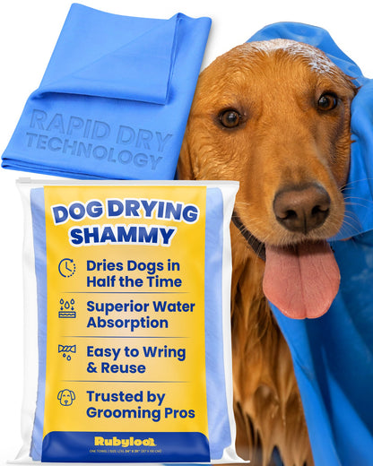 Rubyloo Dog Drying Shammy Towel blue microfiber with rapid dry technology on Tampa Home & Garden Store