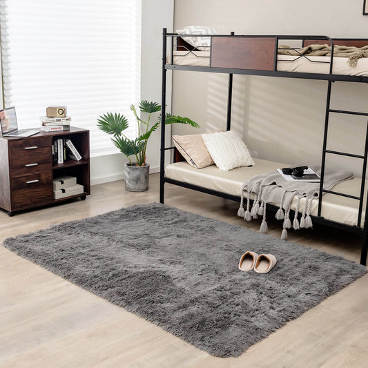 5 x 7 Feet Modern Rectangular Soft Shag Area Rug for Living Room Bedroom-Gray - Tampa Home & Garden Store