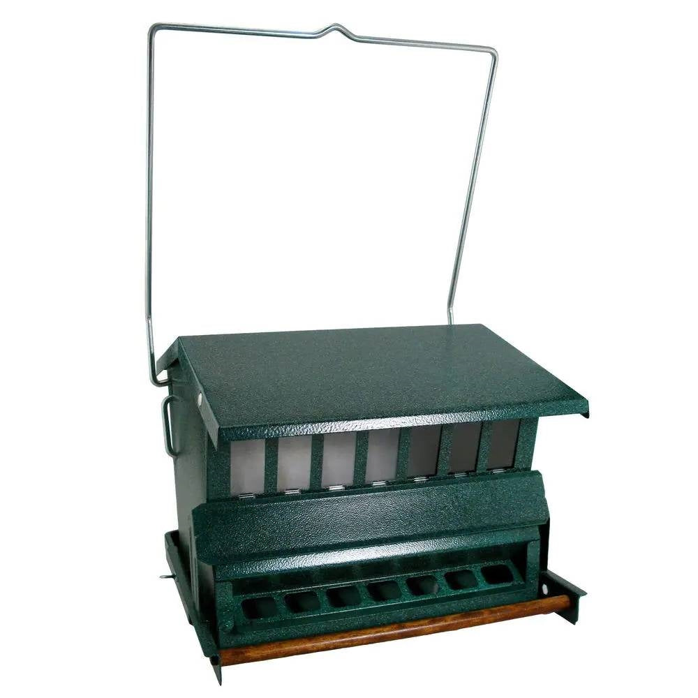 Rugged Green Metal Squirrel-Proof Bird Feeder with Easy-Refill Top - Tampa Home & Garden Store
