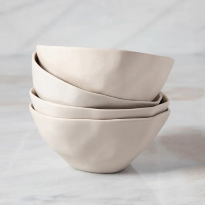 Rugueux Stoneware Dessert Bowl, Pearl - Tampa Home & Garden Store