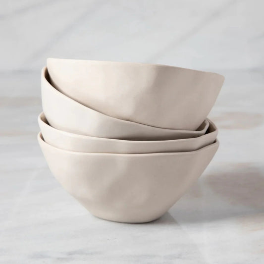 Rugueux Stoneware Dessert Bowl, Pearl - Tampa Home & Garden Store