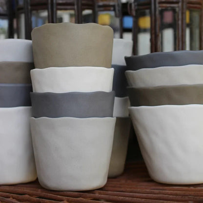 Rugueux Stoneware Tumbler, White - Tampa Home & Garden Store