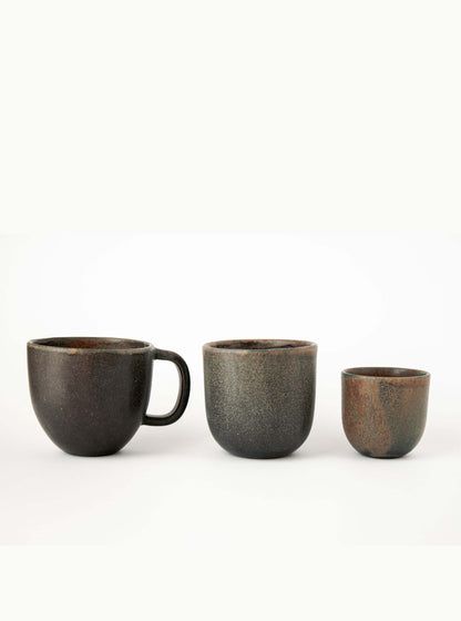 Rust Stoneware Espresso Coffee Cup and Mug