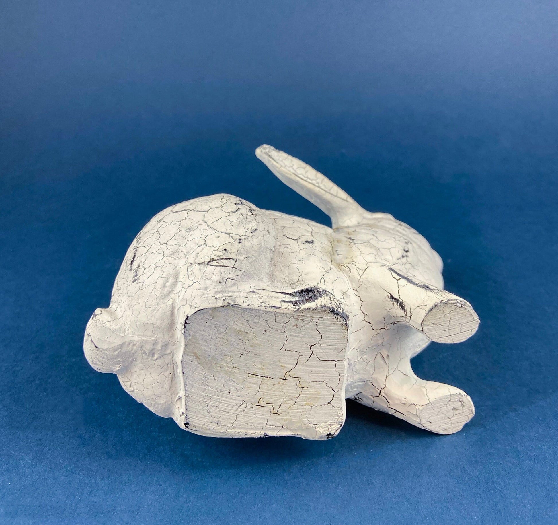 Rustic Bunny Figurine. Rabbit with Cracked Paint Texture. Vintage Easter Display. Spring Celebration. Modern Farmhouse Living. Kids Room. - Tampa Home & Garden Store