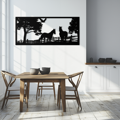 Rustic Horse Farm Metal Wall Art - Steel Wall Decor for Home and Barn - KAF036 - Tampa Home & Garden Store