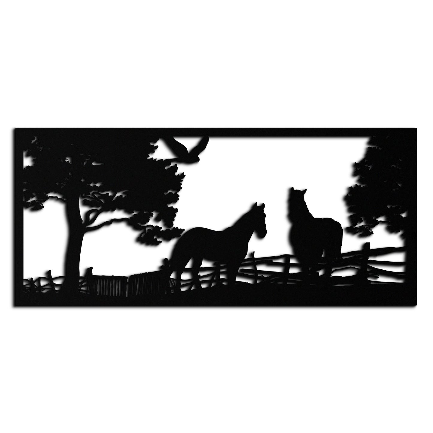 Rustic Horse Farm Metal Wall Art - Steel Wall Decor for Home and Barn - KAF036 - Tampa Home & Garden Store