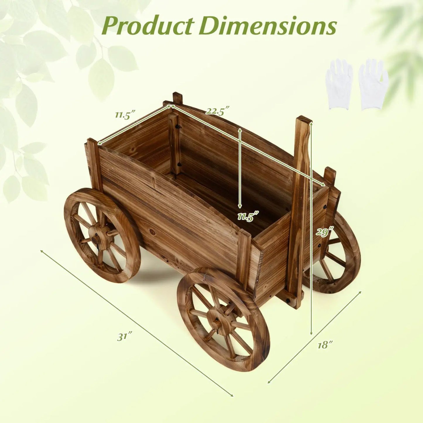 Rustic Rolling Flower Pot Stand with Wheels