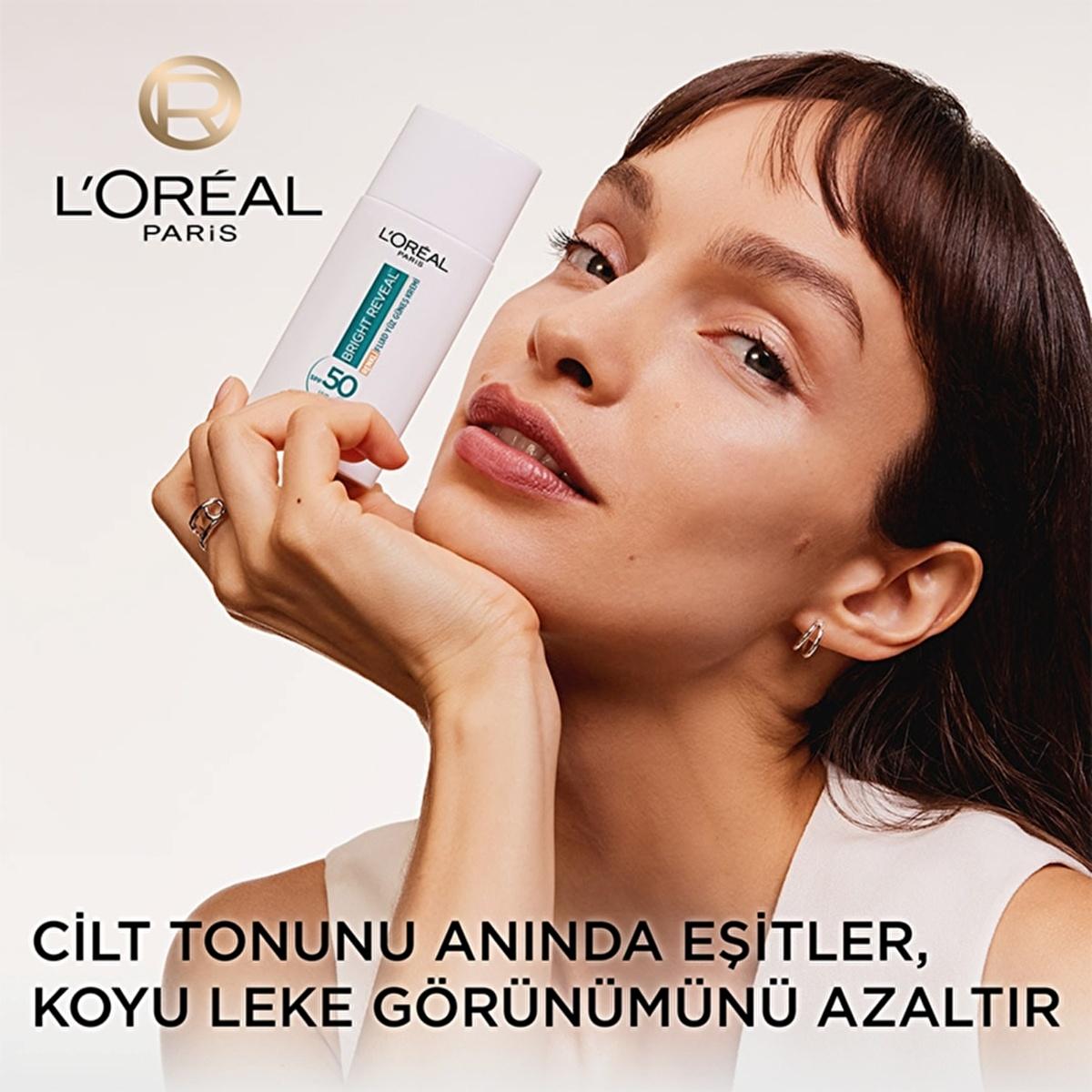 L’Oréal Paris Bright Reveal SPF 50+ Anti-Dark Spot Sunscreen, white bottle with teal label 50ml on Tampa Home & Garden Store