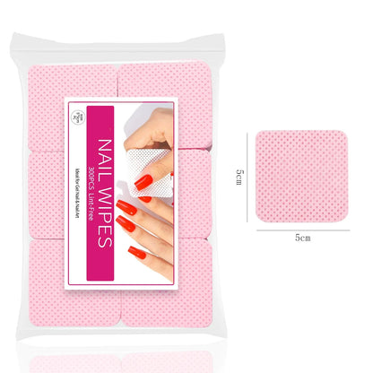Silcy Skin 300pcs pink cotton gel nail remover wipes non-woven lint-free nail pads 5x5 cm on Tampa Home & Garden Store
