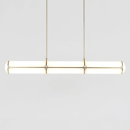 DecorBites kitchen island pendant light, white shade with brass accents, dining room pendant on Tampa Home & Garden Store