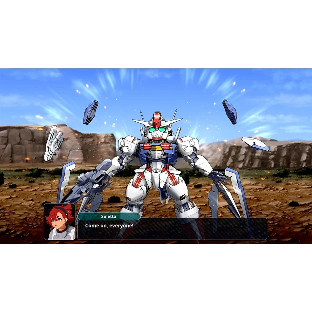 Switch game SUPER ROBOT WARS Y by FLIPSTYLEZLLC white Gundam-style mecha on desert battlefield on Tampa Home & Garden Store