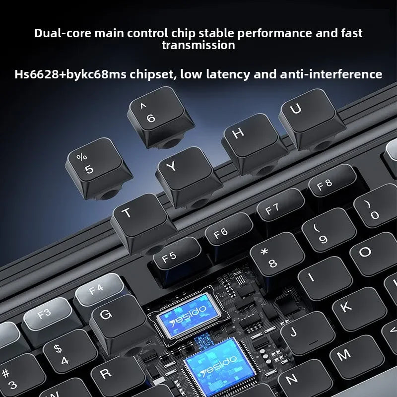 Black USB wireless keyboard and mouse set by FLIPSTYLEZLLC featuring exposed chips on keyboard on Tampa Home & Garden Store