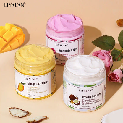 LIYALAN Mango, Rose & Coconut Body Butter trio with creamy hydration on Tampa Home & Garden Store