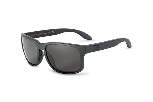 Decoy Blackout sunglasses Skeleton Optics, matte frame with dark lenses and orange temple logo on Tampa Home & Garden Store