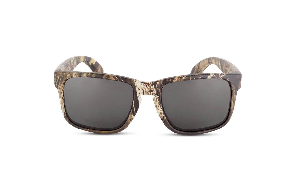 Decoy Mossy Oak Break-Up Country sunglasses camouflage frame Skeleton Optics dark lenses 2 shown on Tampa Home & Garden Store