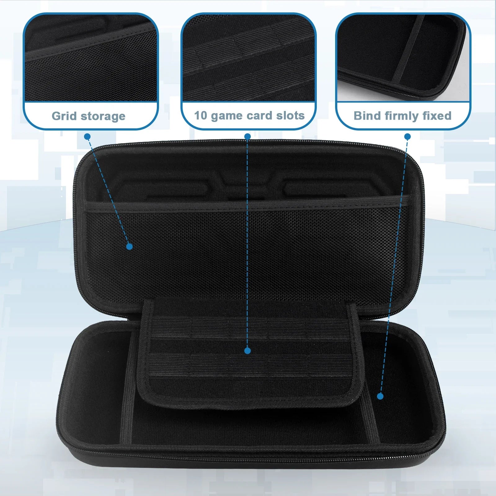 Hard carrying case for Switch 2 with shockproof shell and 10 game card slots on Tampa Home & Garden Store