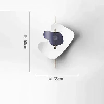 DecorBites Geometric Canvas Wall Art white layered shapes with purple center on rod 50x35 cm on Tampa Home & Garden Store