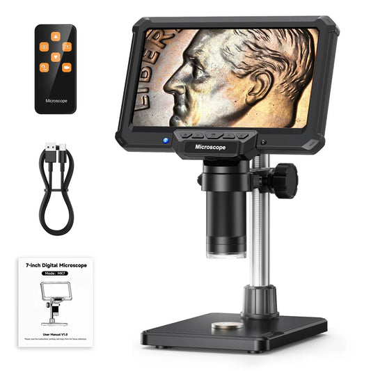7 Inch Digital Microscope 1200X 16MP Coin PCB Soldering Repair Camera - Tampa Home & Garden Store