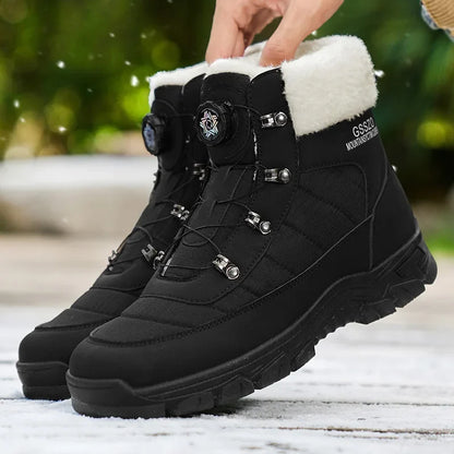 Black winter snow boots pair with white faux-fur lining and rugged sole by UpTrend Deals on Tampa Home & Garden Store