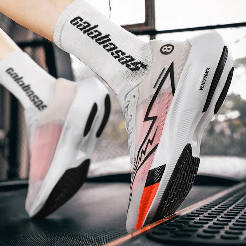 Training Shoes Mesh white with pink accents EstaliosFit cross-training shoes pair on Tampa Home & Garden Store