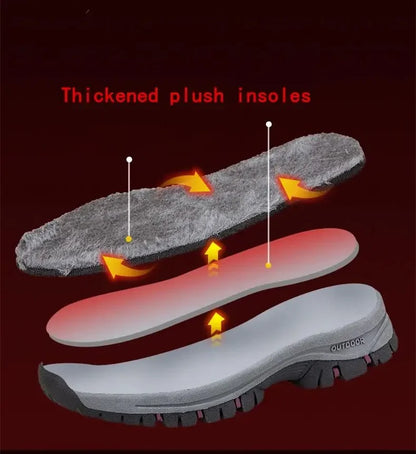 Mens waterproof winter snow boots with thick plush insoles and gray outsole by UpTrend Deals on Tampa Home & Garden Store