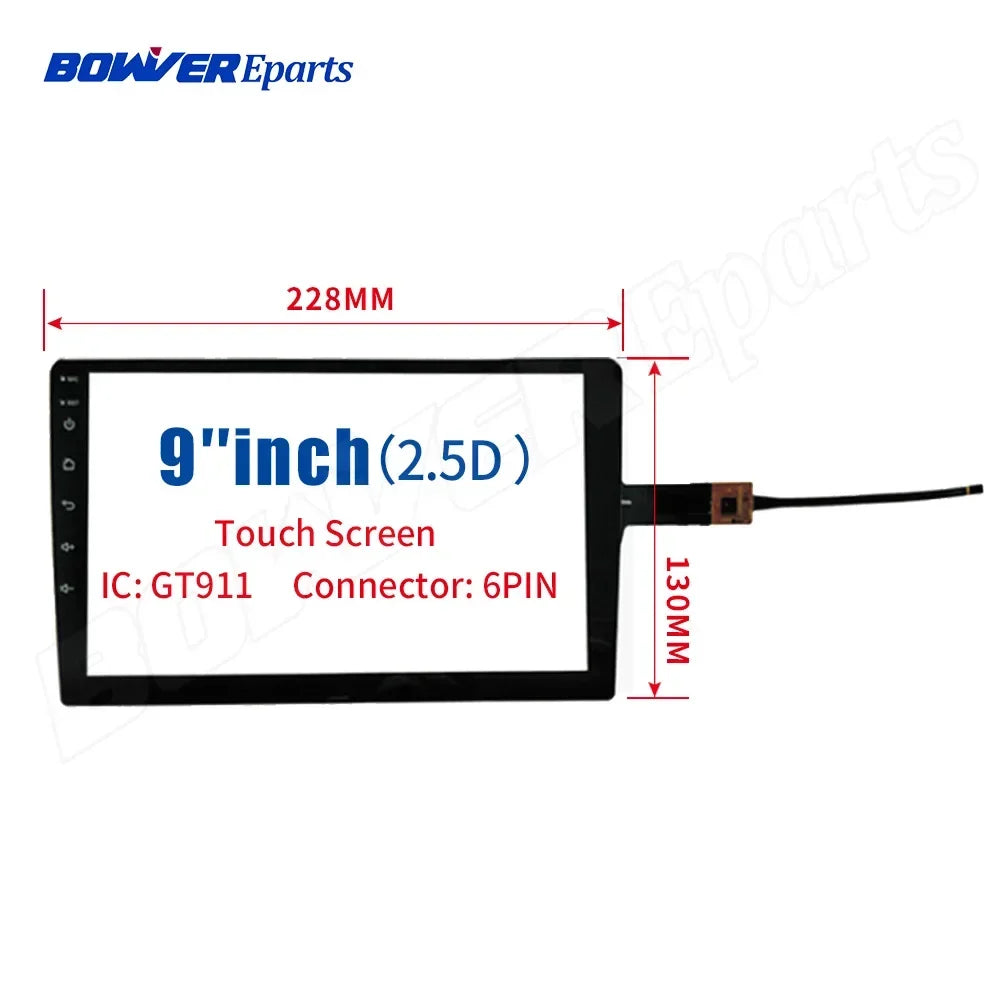 9-inch replacement touch screen panel for car radios, black frame, 6PIN connector on Tampa Home & Garden Store