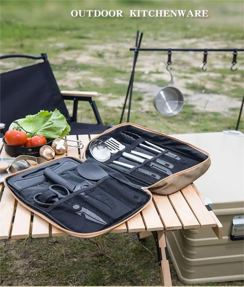 Stainless Steel 8 Piece Cookware and Camping Set
