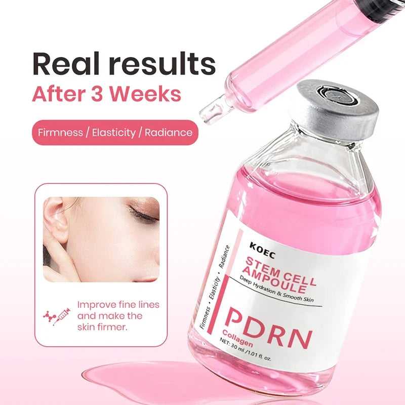 Pink PDRN Salmon DNA facial serum ampoule in glass bottle with dropper for skin firming on Tampa Home & Garden Store