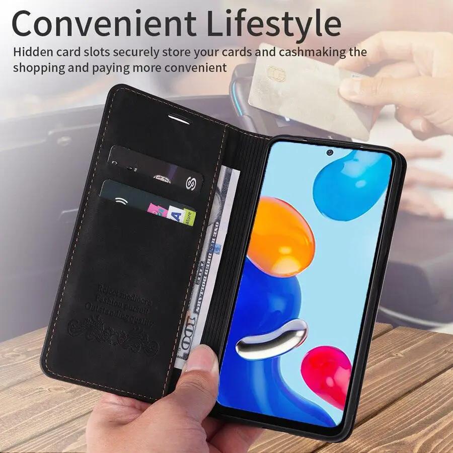 Leather Wallet Flip Case With Inbuilt Stand