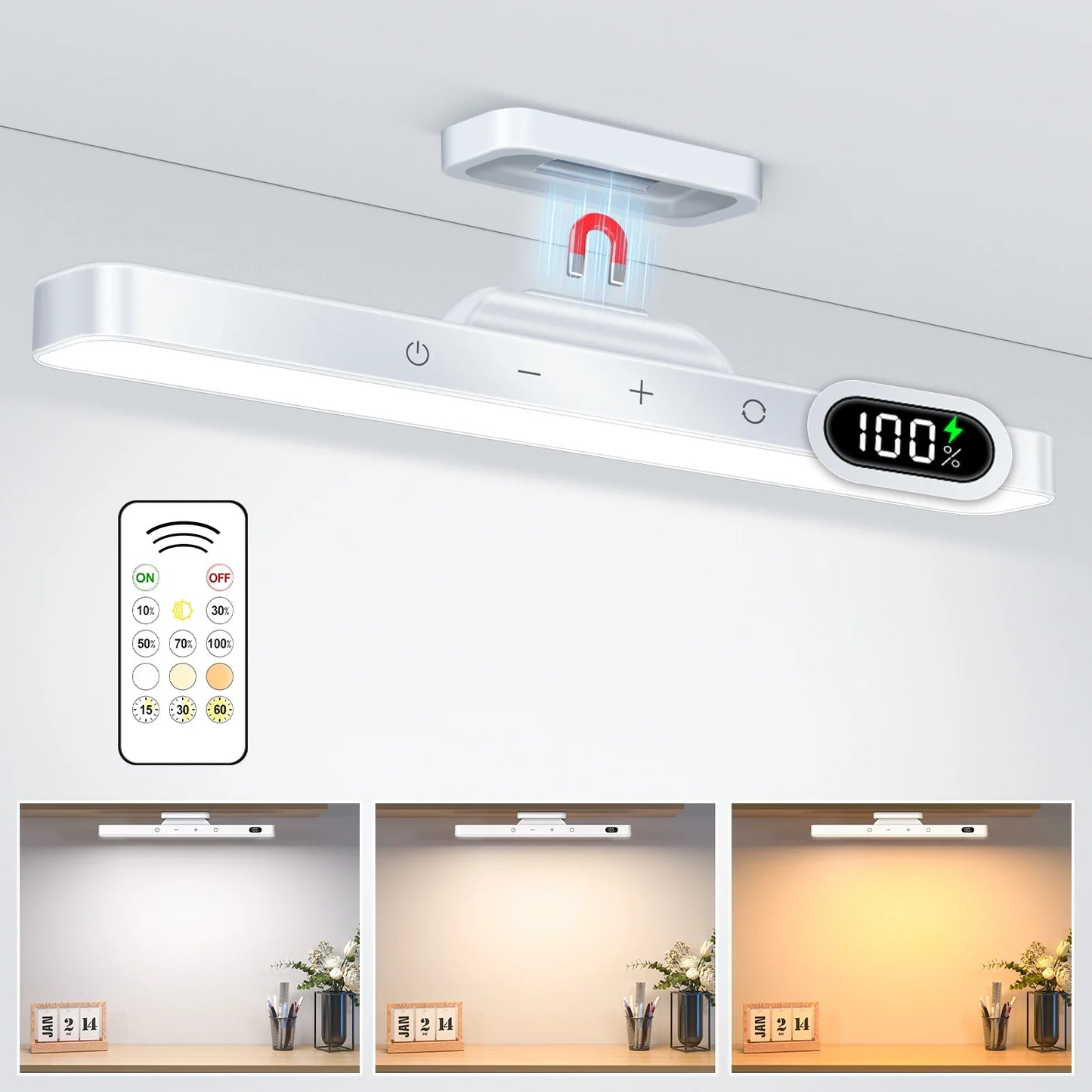 LumaGlow | Rechargeable Dimmable Night Light with 3-Color LED Cabinet Lighting