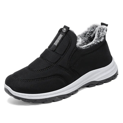 Women's Winter Snow Boots UpTrend Deals black warm slip-on with faux fur lining and non-slip sole on Tampa Home & Garden Store