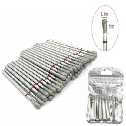50pc diamond nail drill bit set for manicure with silver diamond-coated bits and case on Tampa Home & Garden Store