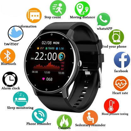 UpTrend Deals smart watch Bluetooth Call round full-touch screen Heart Rate Monitor black strap on Tampa Home & Garden Store