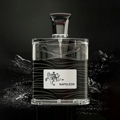 Napoleon perfume bottle with zebra-pattern black glass and silver cap on Tampa Home & Garden Store