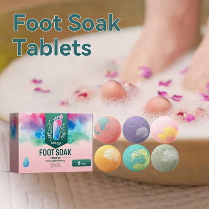 Foot soak tablets set with colorful bath bombs, South Moon Foot Soak by Silcy Skin, 6 pcs on Tampa Home & Garden Store
