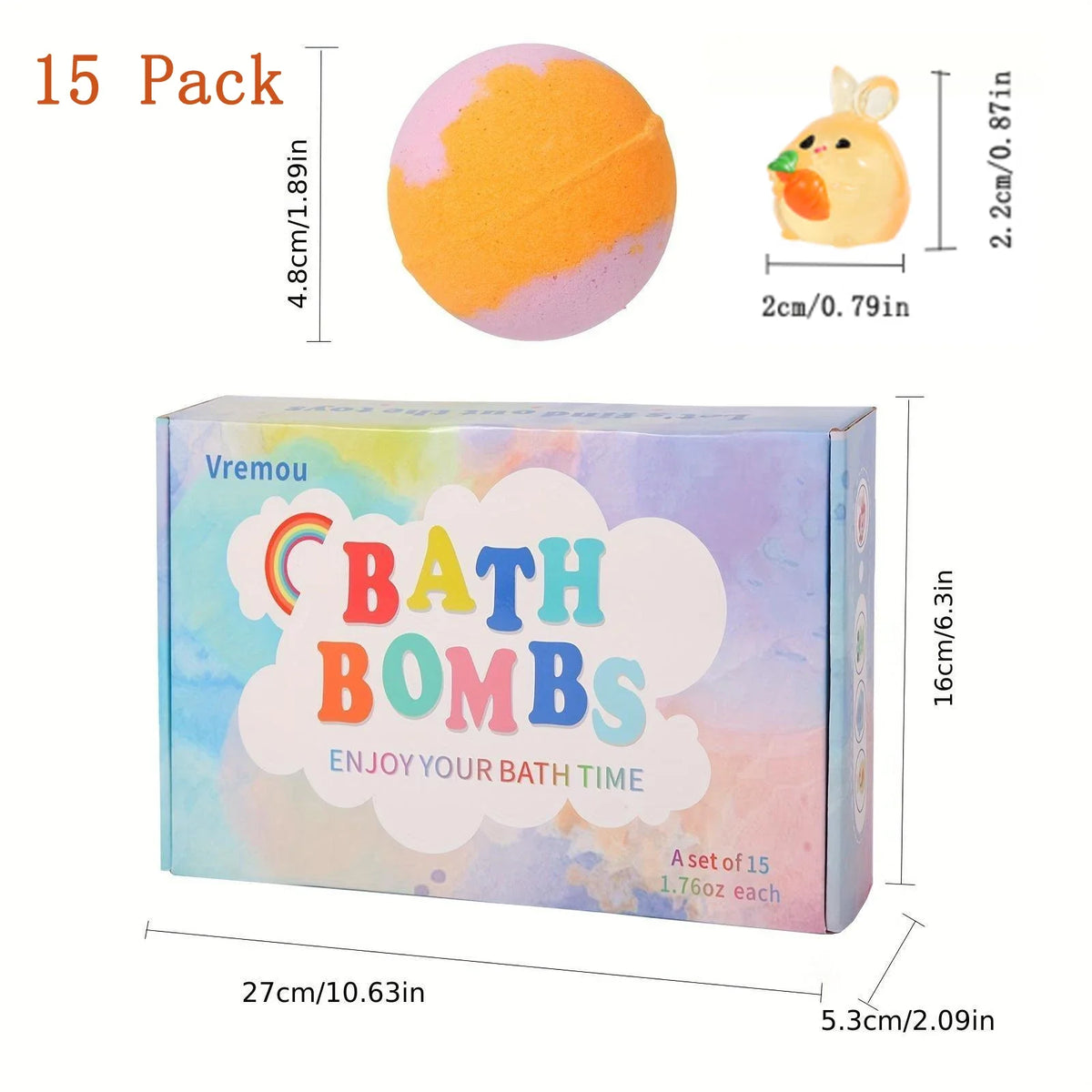 Silcy Skin bath bombs 15-pack set in colorful box with orange purple bath bomb and surprise toy on Tampa Home & Garden Store